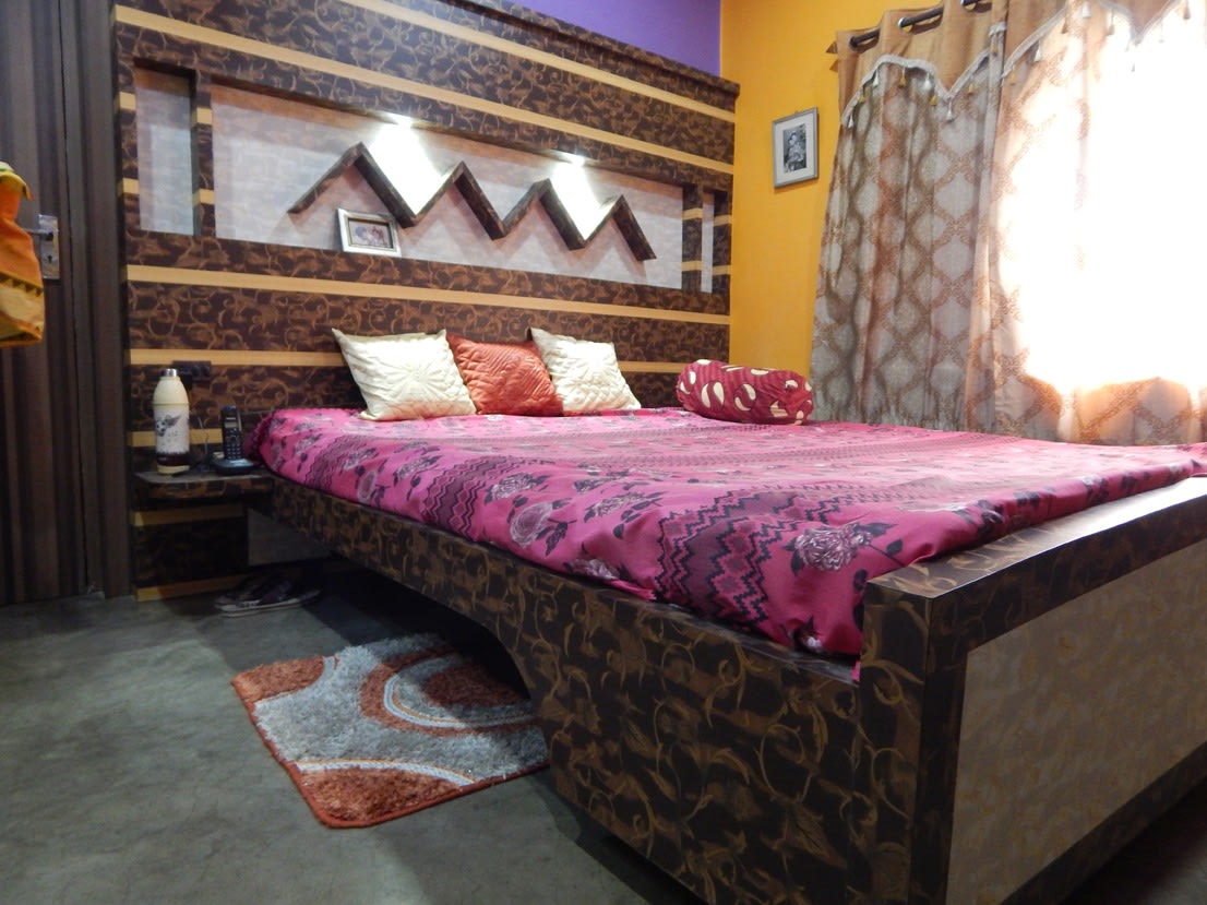 Brown And Yellow by Manik Chowdhury Bedroom Contemporary | Interior Design Photos & Ideas