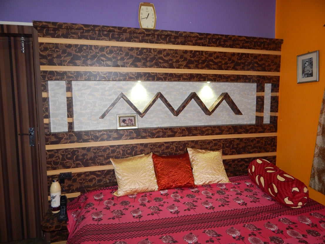 Brown Headboard by Manik Chowdhury Bedroom Contemporary | Interior Design Photos & Ideas