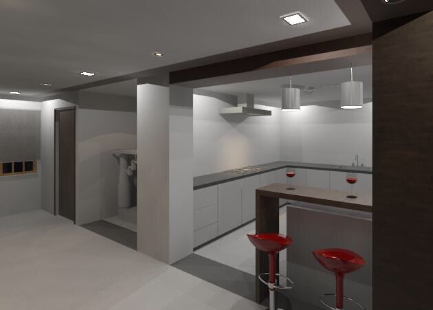 L shape Kitchen with white cabinets by Vatsal Hadvani Modular-kitchen Minimalistic | Interior Design Photos & Ideas