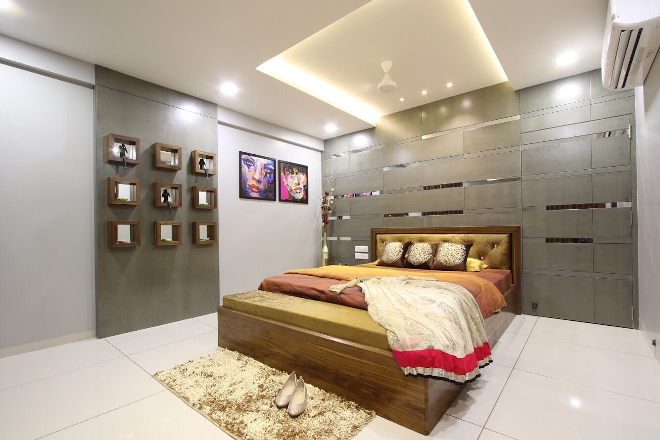 Low Rise Bed And Wooden Blocks by Dhwani Patel Bedroom Contemporary | Interior Design Photos & Ideas