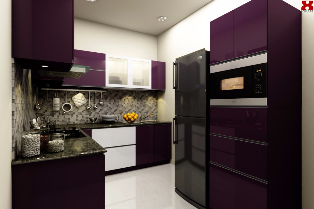 L Shaped Modular Kitchen by Gijo George Modular-kitchen Contemporary | Interior Design Photos & Ideas