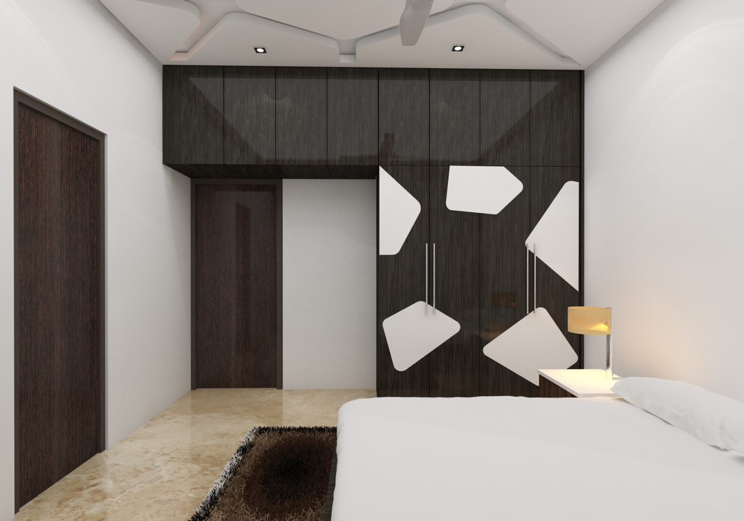 Wooden Wardrobe And Marble Flooring In Bedroom by Vinod Sharma S Bedroom Contemporary | Interior Design Photos & Ideas