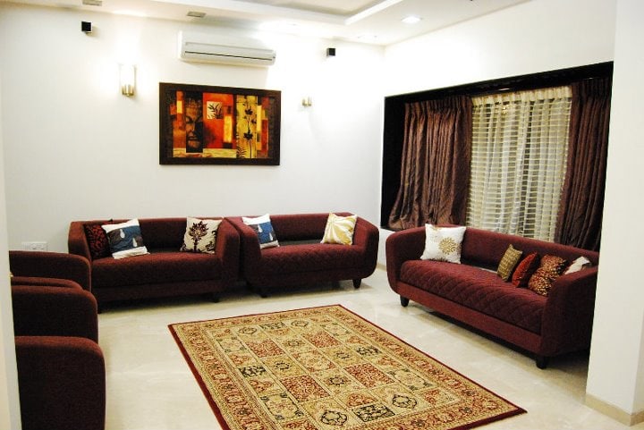Living Room With Mid Century Contemporary Sofa And Traditional Style Rug by Gunjan Mehrotra Living-room Contemporary | Interior Design Photos & Ideas