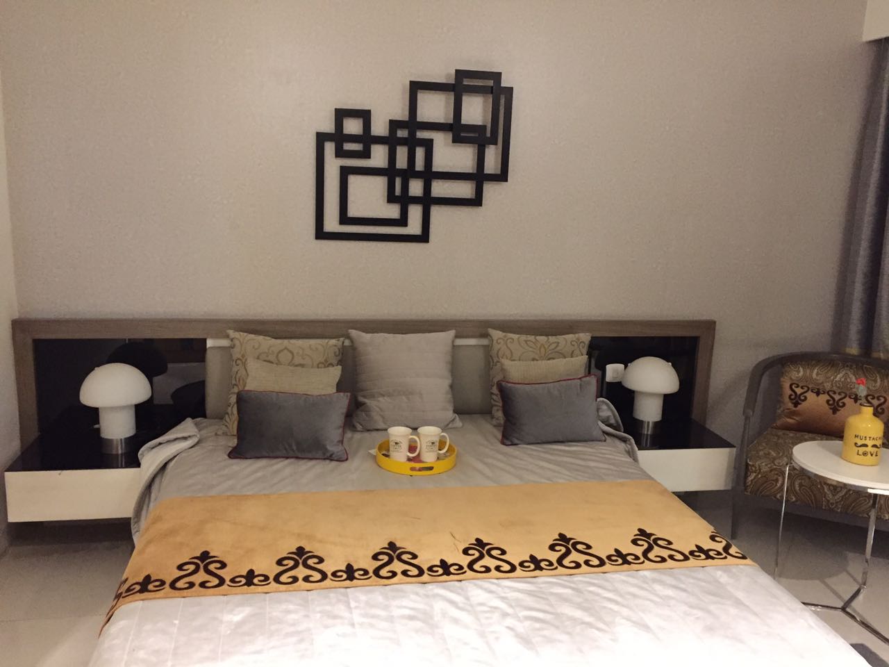 Abstract Squares by Preethi Hendricks Bedroom Contemporary | Interior Design Photos & Ideas