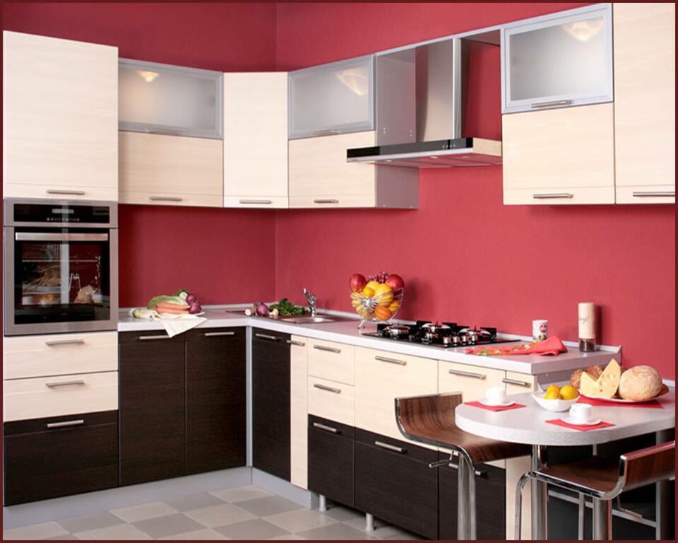 L Shaped Modular Kitchen With Wooden Cabinets by nakul baghel Modular-kitchen Modern | Interior Design Photos & Ideas