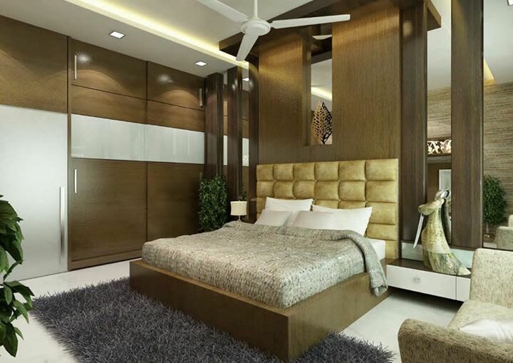 Bedroom With Full Wall Wardrobe And Vintage Decor by nakul baghel Bedroom Modern | Interior Design Photos & Ideas