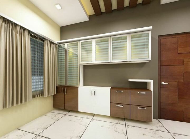 Parallel Kitchen With Wooden Cabinets And Tile Flooring by nakul baghel Modular-kitchen Modern | Interior Design Photos & Ideas