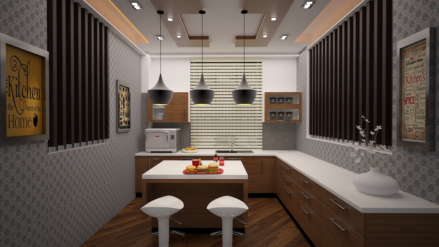 Heart Of The Home by Sarath Sasi P Modular-kitchen Modern | Interior Design Photos & Ideas
