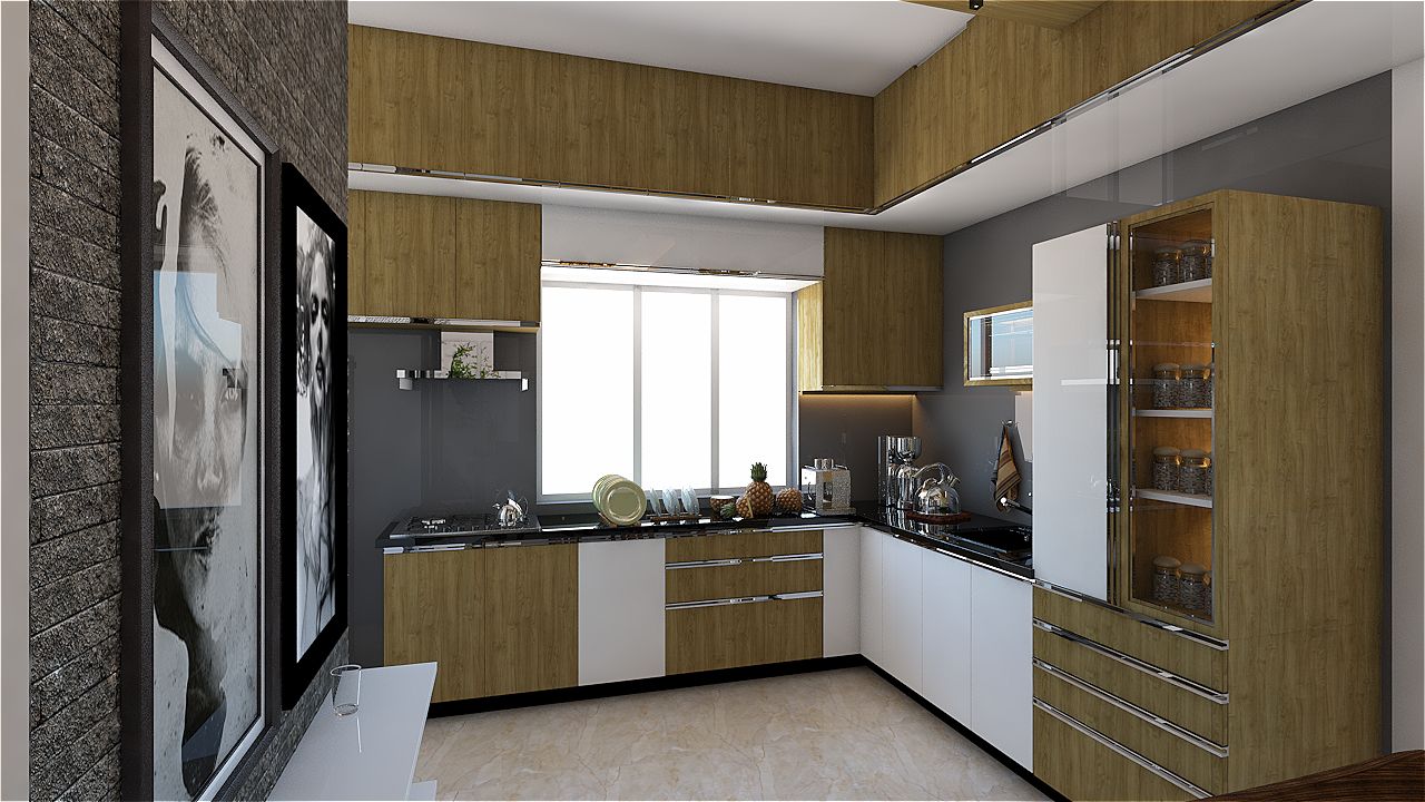 Woody Touch by Sarath Sasi P Modular-kitchen Modern | Interior Design Photos & Ideas