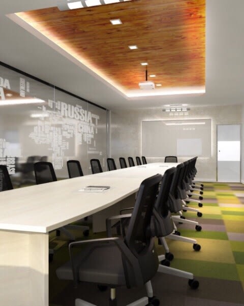 Meeting Room With Black Chairs And Sleek Table by Ashish Singh Contemporary | Interior Design Photos & Ideas