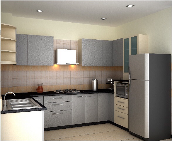 Grey Shade Cabinets In Modular Kitchen by Ashish Singh Modular-kitchen Contemporary | Interior Design Photos & Ideas