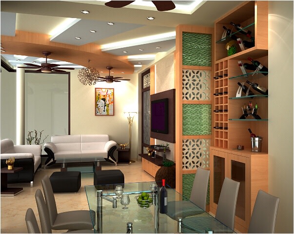 Dining Area With Glass Table And Grey Chairs by Ashish Singh Dining-room Contemporary | Interior Design Photos & Ideas