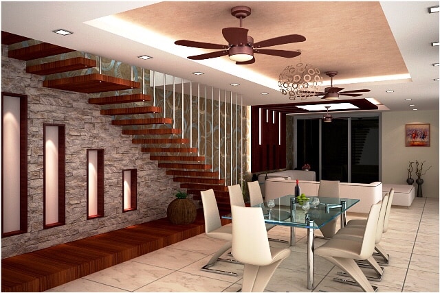 Dining Area With Glass Table And Designer Chair by Ashish Singh Dining-room Contemporary | Interior Design Photos & Ideas