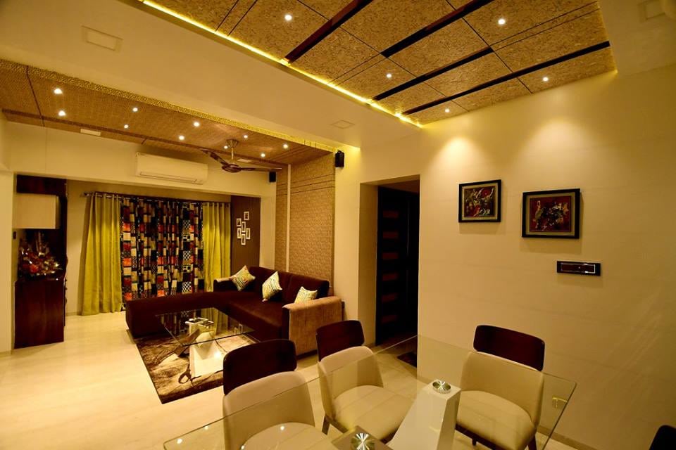 Beige Shade Interiors In Living Room by Monika Bodkhe Living-room Modern | Interior Design Photos & Ideas