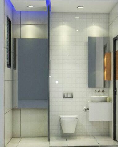 Pale Shade Tiles In Western Style Bathroom by Chetna Vijay Yadav Bathroom Contemporary | Interior Design Photos & Ideas