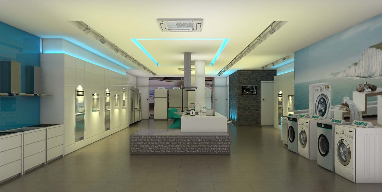 Showroom area with false ceiling by Sami Mohiuddin Ansari Modern | Interior Design Photos & Ideas