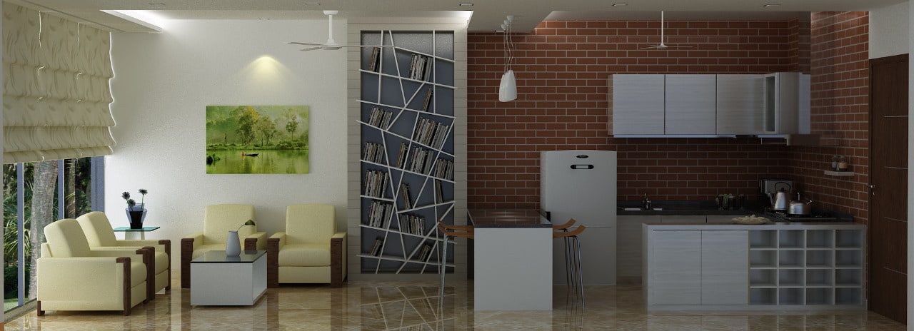 3D living room by Sami Mohiuddin Ansari Living-room Contemporary | Interior Design Photos & Ideas