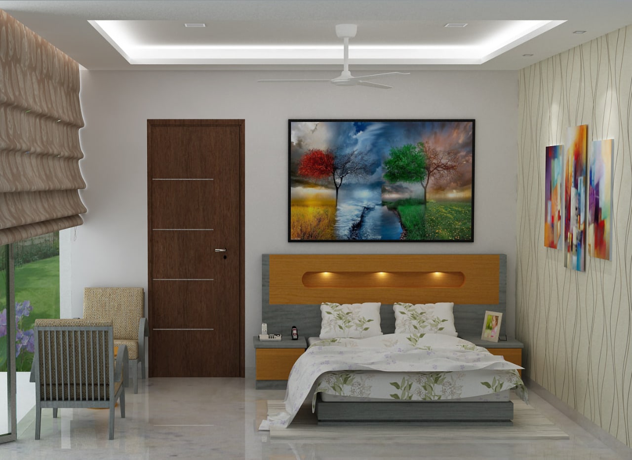3D master bedroom design by Sami Mohiuddin Ansari Bedroom Contemporary | Interior Design Photos & Ideas