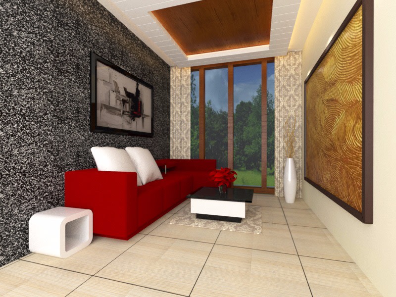 Red And White by Rashid Khan Living-room Modern | Interior Design Photos & Ideas