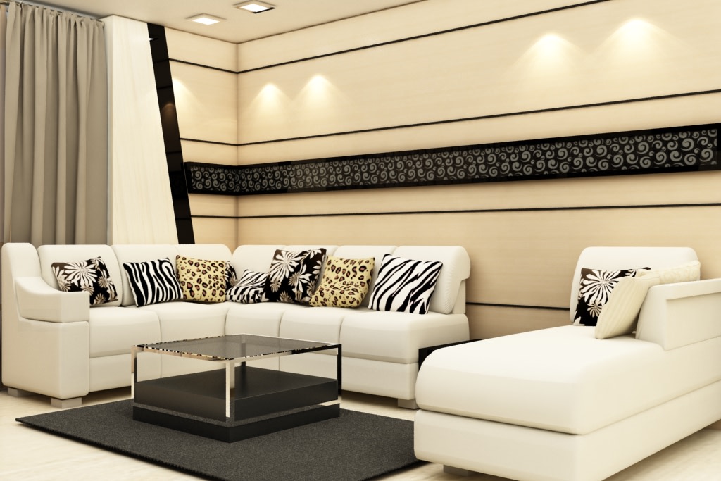 White And Stripes by Rashid Khan Living-room Modern | Interior Design Photos & Ideas