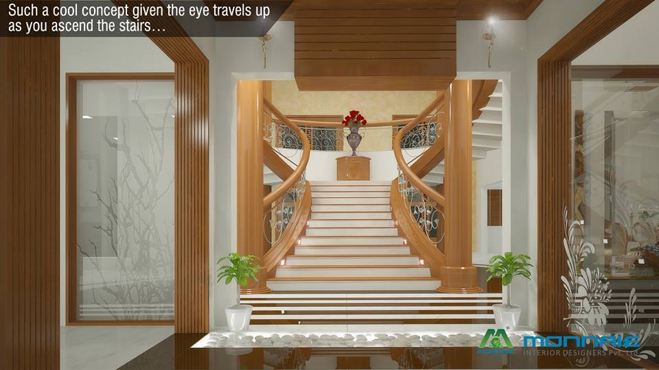 Natural Brown Straight Staircase by Monnaie Architects Indoor-spaces Contemporary | Interior Design Photos & Ideas