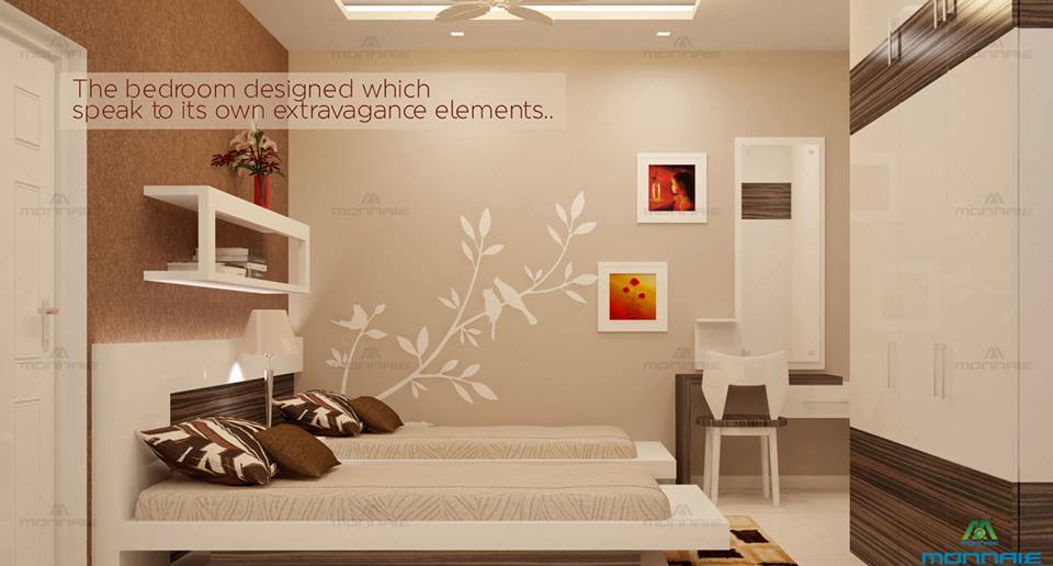 Fawn Shaded Guest Bedroom With Wall Art by Monnaie Architects Bedroom Modern | Interior Design Photos & Ideas