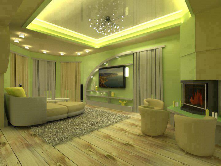 Pistachio Shaded Living Room by JS Interior Decorator & Designer Living-room Contemporary | Interior Design Photos & Ideas