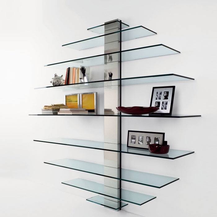 Steel Finished Display Stand With Glass Racks by Mauve & Crimson Interior Solutions Living-room Modern | Interior Design Photos & Ideas