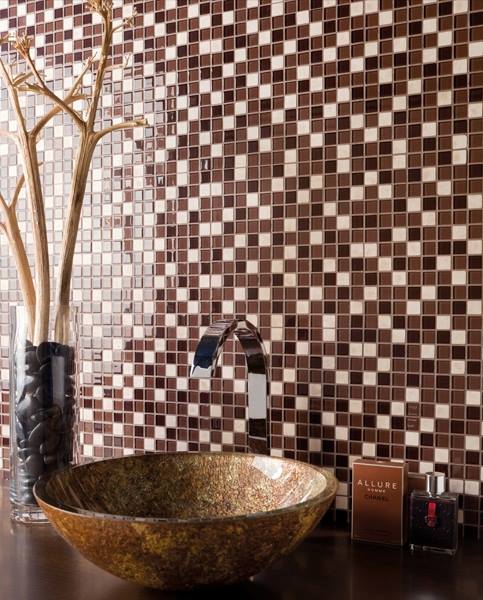 Mosaic Finished Wash Basin with Toiletries by Mauve & Crimson Interior Solutions Bathroom Modern | Interior Design Photos & Ideas