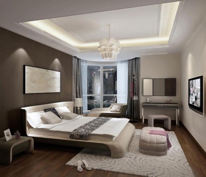Bedroom with wooden flooring and false ceiling by Delixi Designs Bedroom Modern | Interior Design Photos & Ideas