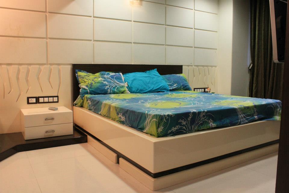 White Themed Bedroom by Sagar Shah Bedroom Minimalistic | Interior Design Photos & Ideas