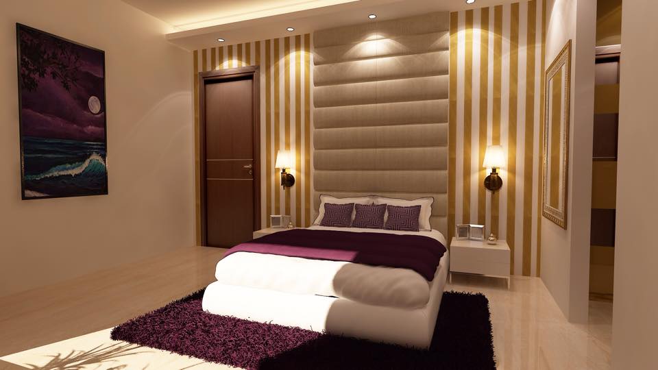 Multi-Colored Bedroom by The Art Effect Bedroom Modern | Interior Design Photos & Ideas