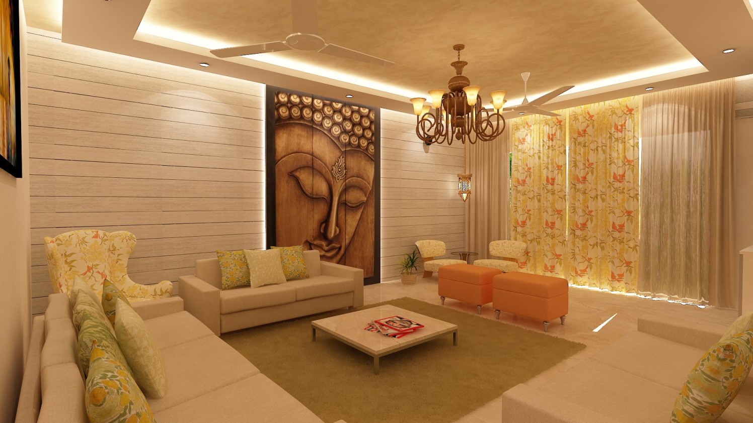 Magnanimous Vivacity by The Art Effect Living-room Contemporary | Interior Design Photos & Ideas