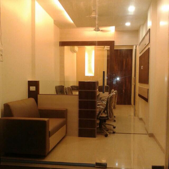 Cellular office space with beige shade by kavita.dhotre Modern | Interior Design Photos & Ideas