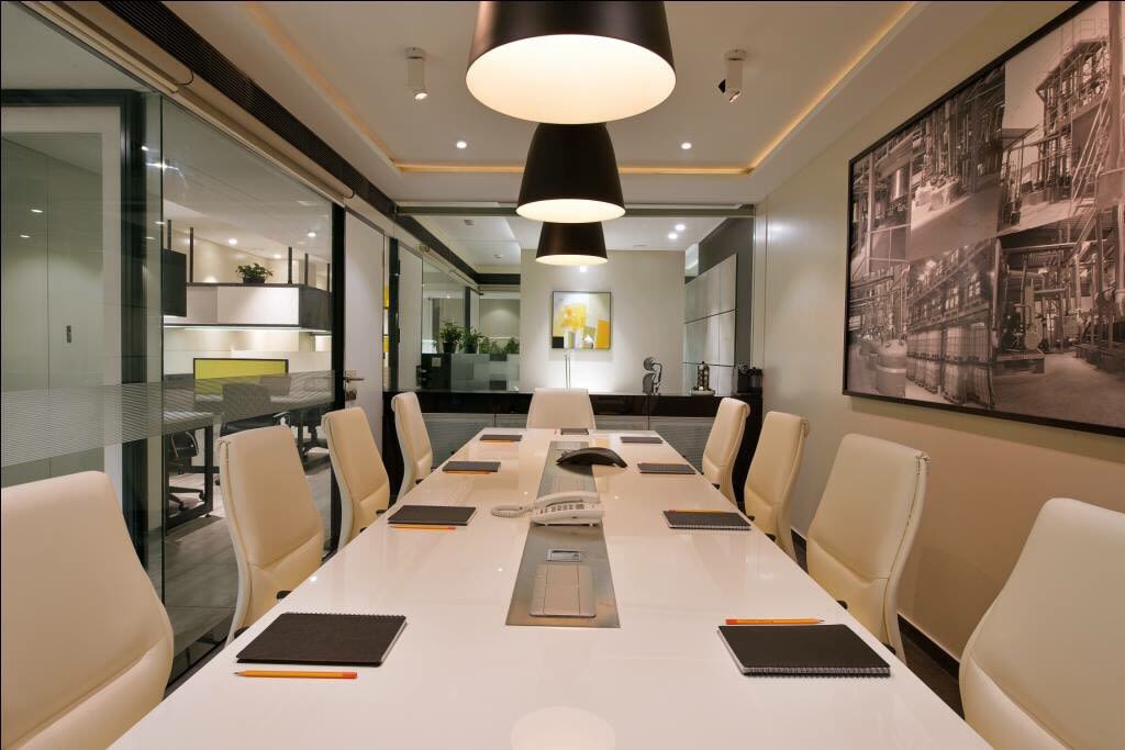 Cream color Conference room with false ceiling by kavita.dhotre Modern | Interior Design Photos & Ideas