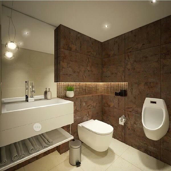 Bathroom with marble flooring by kavita.dhotre Bathroom Modern | Interior Design Photos & Ideas
