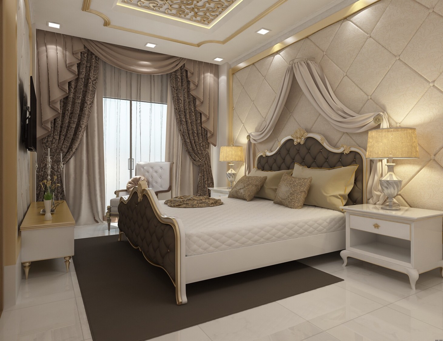 Golden Tints In Bedroom by setu.patel Bedroom | Interior Design Photos & Ideas