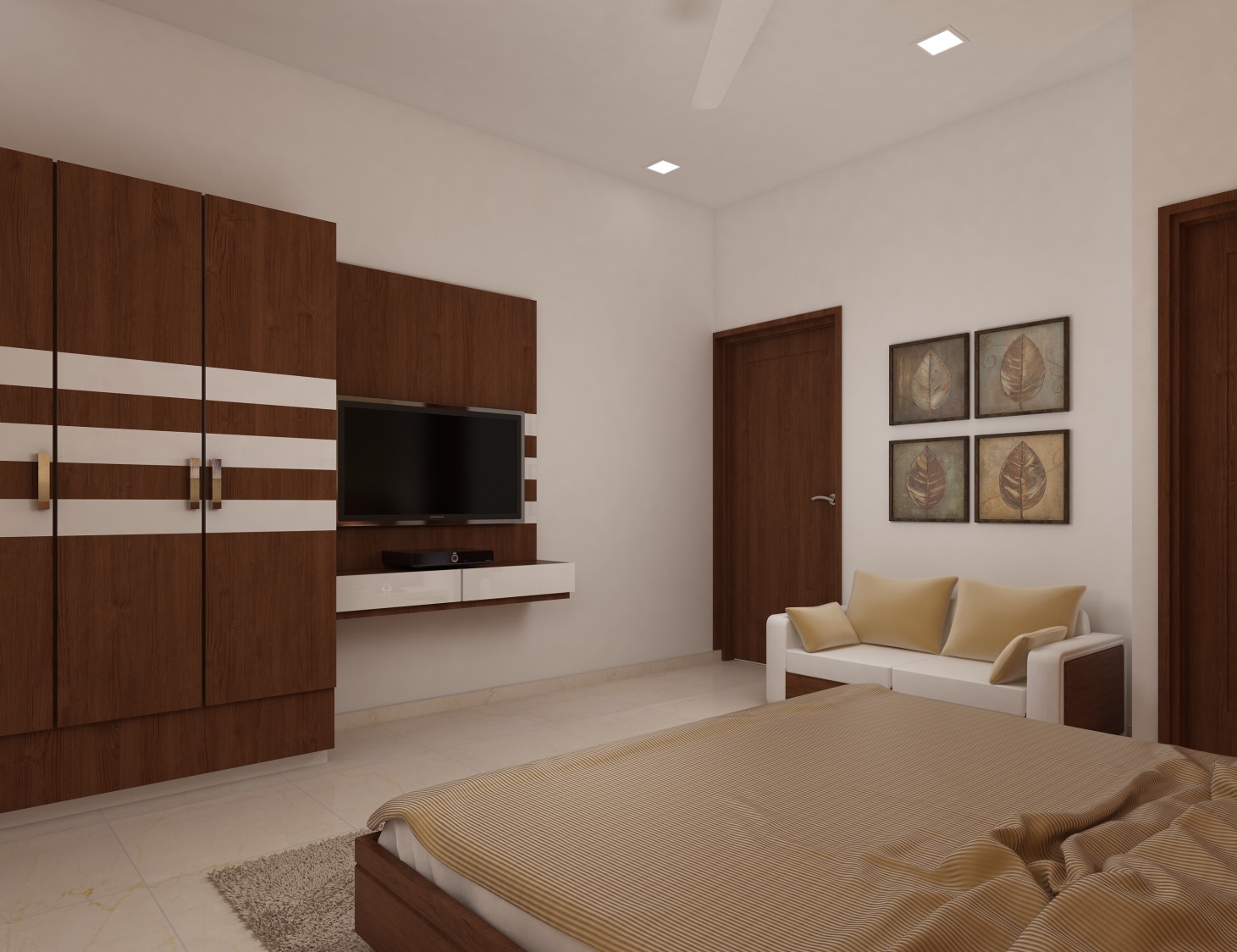 Pale Shaded bedroom by setu.patel Bedroom | Interior Design Photos & Ideas