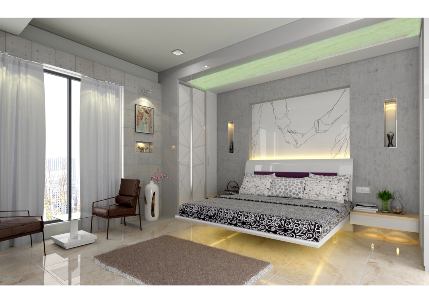 Contemporary bedroom by setu.patel Bedroom | Interior Design Photos & Ideas