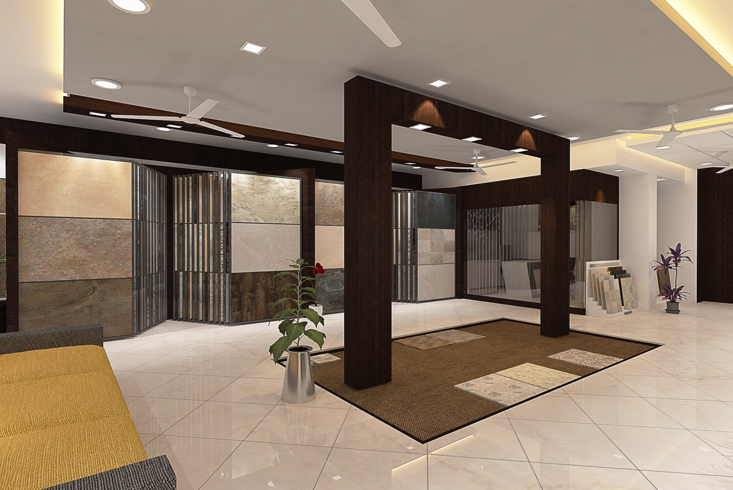 Showroom With Marble Tiles by setu.patel | Interior Design Photos & Ideas