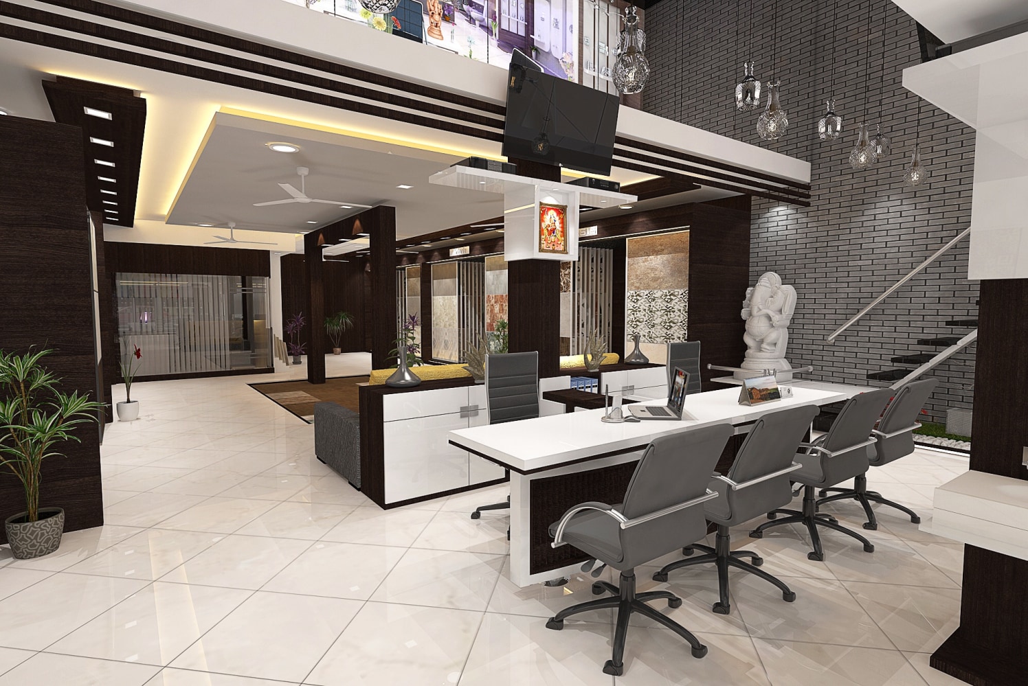 Grey Shaded Showroom design by setu.patel | Interior Design Photos & Ideas