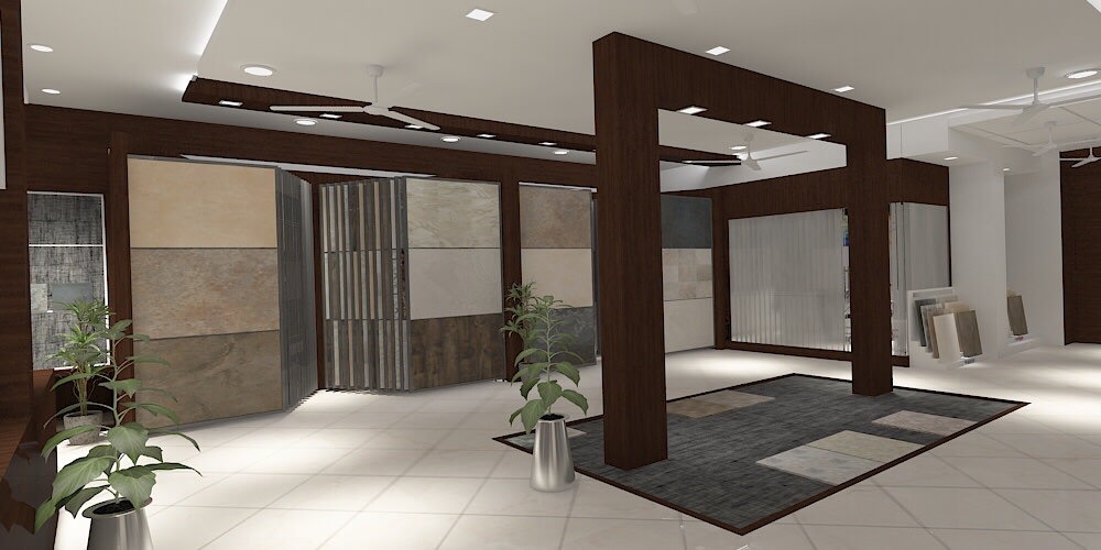Black And White Hues In A Showroom by setu.patel | Interior Design Photos & Ideas