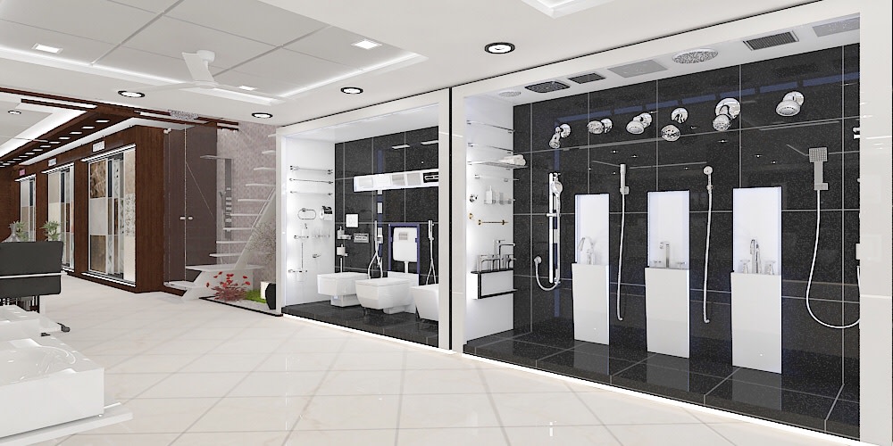 Glassy Sleek Showroom design by setu.patel | Interior Design Photos & Ideas