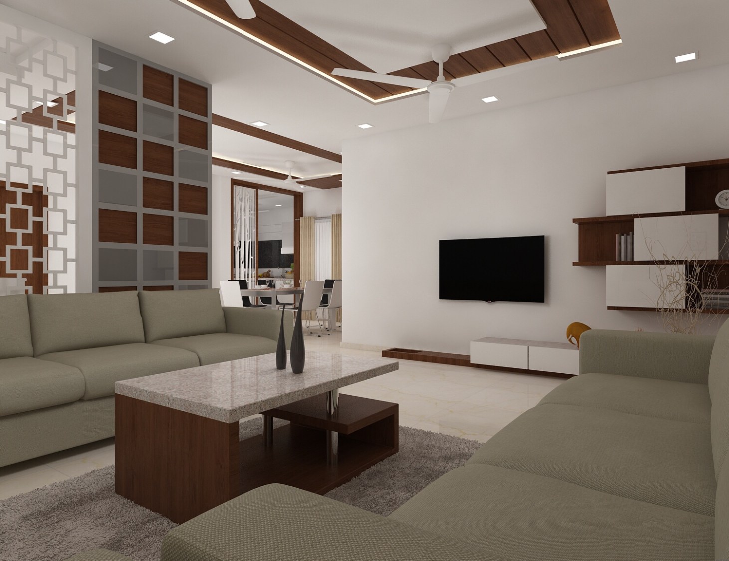 Contemporary living room with rustic shades by setu.patel Living-room | Interior Design Photos & Ideas