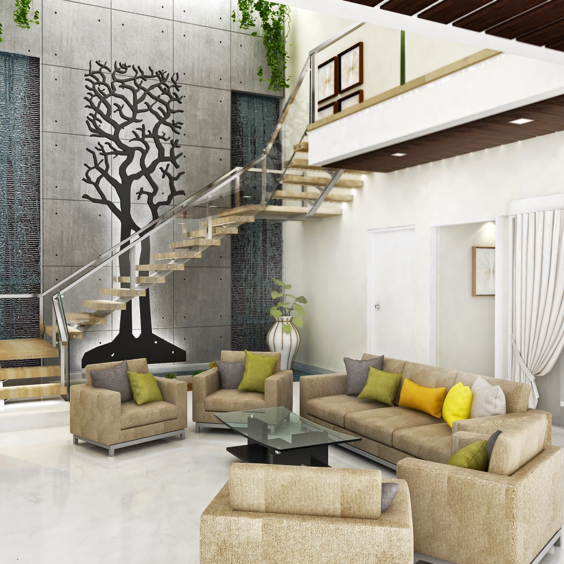 Rustic living room by setu.patel Living-room | Interior Design Photos & Ideas