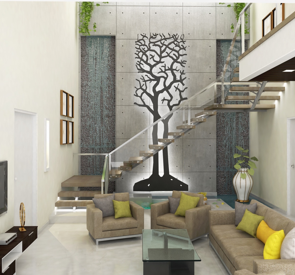 Staircase by setu.patel Living-room | Interior Design Photos & Ideas