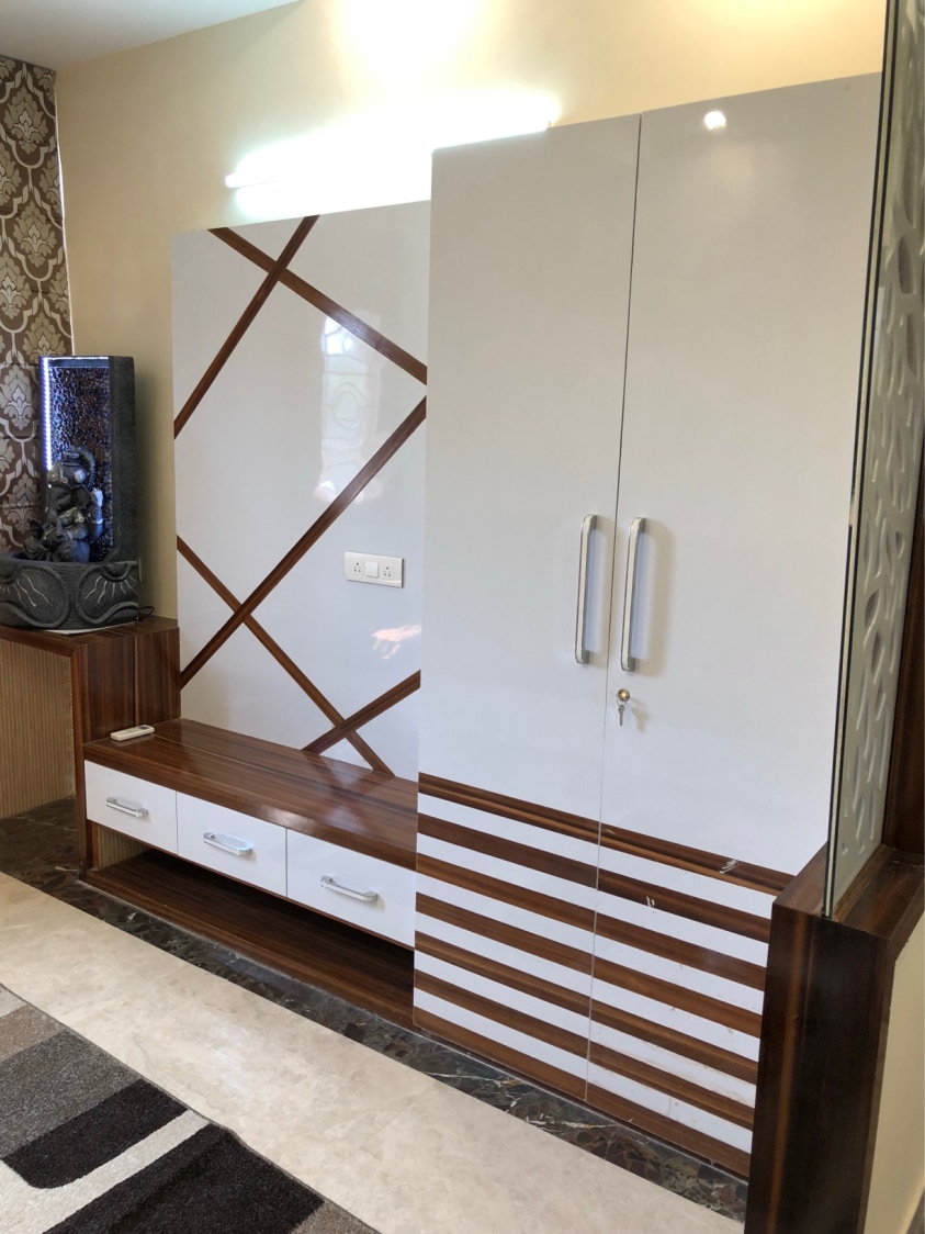 Wooden Cabinets In Living Room by Vaibhav gaba Living-room Contemporary | Interior Design Photos & Ideas