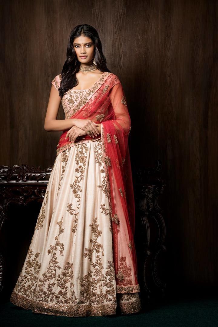Pastel Shaded Embroidered Bridal Lehenga. by Shyamal & Bhumika Wedding-dresses | Weddings Photos & Ideas