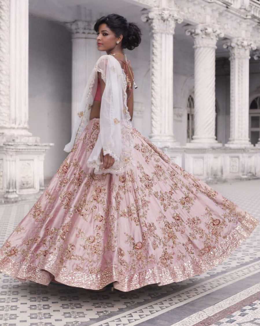 Baby Pink Embroidered Bridal Lehenga. by Shyamal & Bhumika Wedding-dresses | Weddings Photos & Ideas
