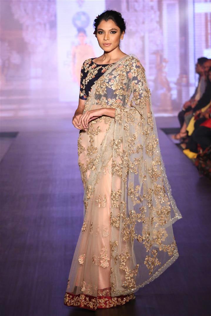 Pastel Shaded Bridal Saree by Shyamal & Bhumika Wedding-dresses | Weddings Photos & Ideas